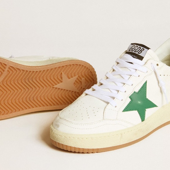 Golden Goose Ball Star with green leather star and metallic leather heel tab NWT - Picture 15 of 16
